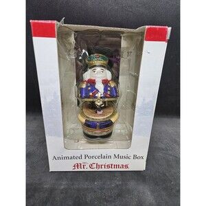 Mr. Christmas Animated Porcelain Music Box Nutcracker 2005 Vtg Christmas Decor